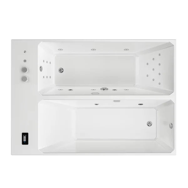 Empava Cold Bath 78.74" x 55.12" Rectangle Alcove Whirlpool Tub Reversible Drain New