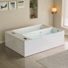 Empava Cold bath 55.12-in x 78.74-in White Acrylic Rectangle Alcove Whirlpool Tub with Drain ( Reversible Drain )