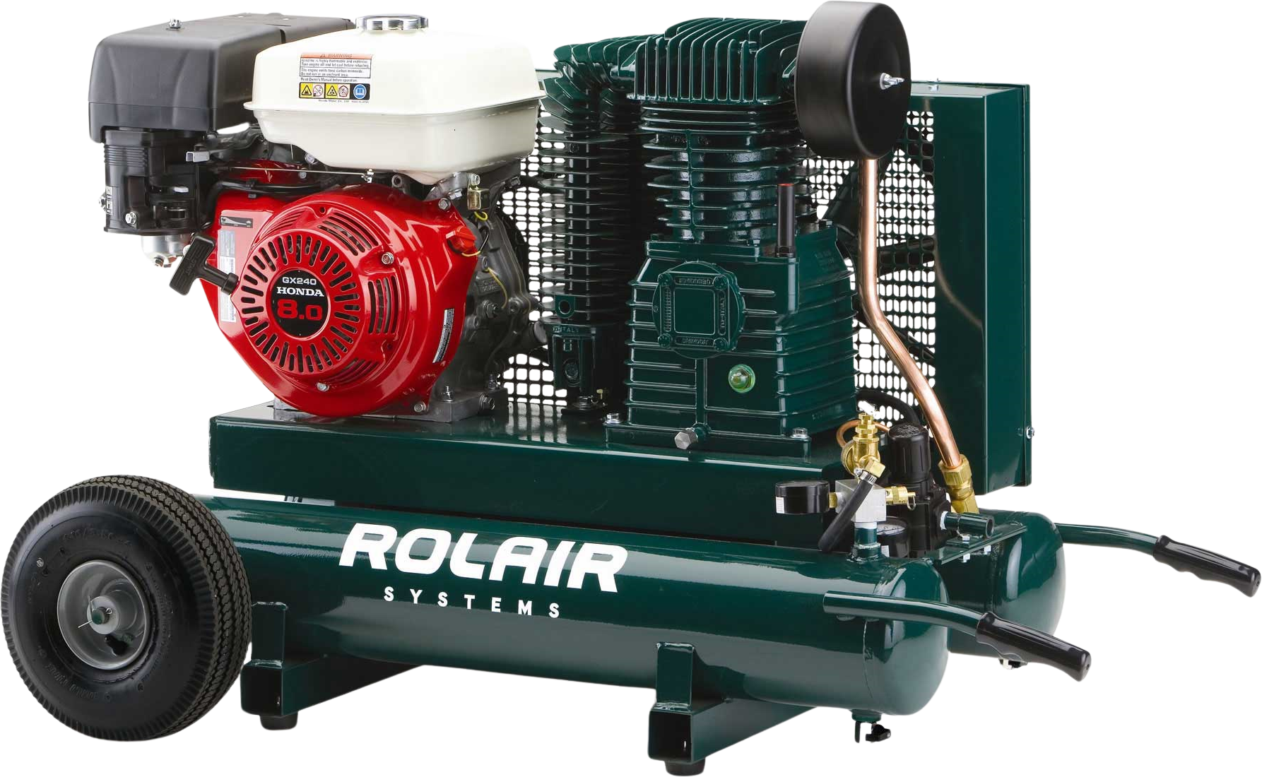 Rolair 7722HK28 Air Compressor Wheelbarrow 9 gal. Gas 9 HP Honda GX270 Engine Two-Stage Pump Manufacturer RFB