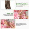 5.5 FT tall artificial cherry blossom tree with pink flowers, featuring real wood trunks and simulated PE rattans for.