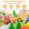 Wooden train set activity playset with 78 pieces, featuring rounded corners and BPA-free materials for kids aged 18M+.