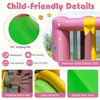 Child-friendly bouncy castle with PVC jumping mat, safety handrails, and protective mesh walls for secure play.