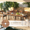 79-inch outdoor dining table with 1.9-inch umbrella hole, featuring a slatted acacia wood top for 8 people.
