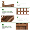 Wood planter box with trellis, made of 100% solid wood, designed for outdoor use in gardens and balconies.