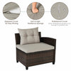 Single outdoor wicker sofa chair with soft cushion, zippered cover, and waterproof features for patio comfort.