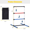 Ladder ball toss game set with score tracker, featuring durable PVC pipes and carrying bag for easy storage and.