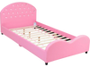 Twin Size Upholstered Platform Toddler Bed with Wood Slat Support