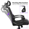 High back mesh office chair with rocking mechanism, adjustable headrest, and breathable design for ultimate comfort.