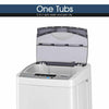 Top angle of the 12 lbs full-automatic washing machine showcasing the control panel and clear lid for monitoring.