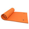 Rolled-up orange 3-layer water floating pad made of eco-friendly XPE foam, ideal for lakes and beaches.
