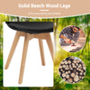Close-up of solid beech wood legs of a mid-century modern dining chair, ensuring stability and durability for.