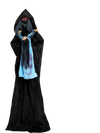 Towering 7.2 ft animated Halloween Soul Sucker decoration features red flashing eyes and moaning sounds for spooky ambiance.