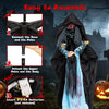 7.2 ft Animated Halloween Soul Sucker Decoration features red flashing eyes and moaning sounds for a chilling effect.