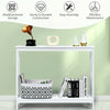 White console table featuring an X-design, made from P2 MDF, with an open shelf for versatile storage in any space.