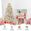 7.5 ft hinged artificial silver tinsel Christmas tree with 1258 branch tips, perfect for festive indoor and outdoor.
