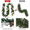 9 feet pre-lit artificial Christmas garland with 50 LED lights, featuring rich ornaments for festive indoor and outdoor.