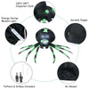 6-foot inflatable Halloween spider made of durable 190T polyester cloth, featuring a waterproof fan and LED lights for.