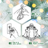 Instructions for setting up the 6.5 feet Christmas inflatable Santa riding polar bear with LED lights and stability.