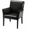 Modern PU leather executive arm chair with sturdy wood legs and ergonomic back, perfect for stylish office seating.