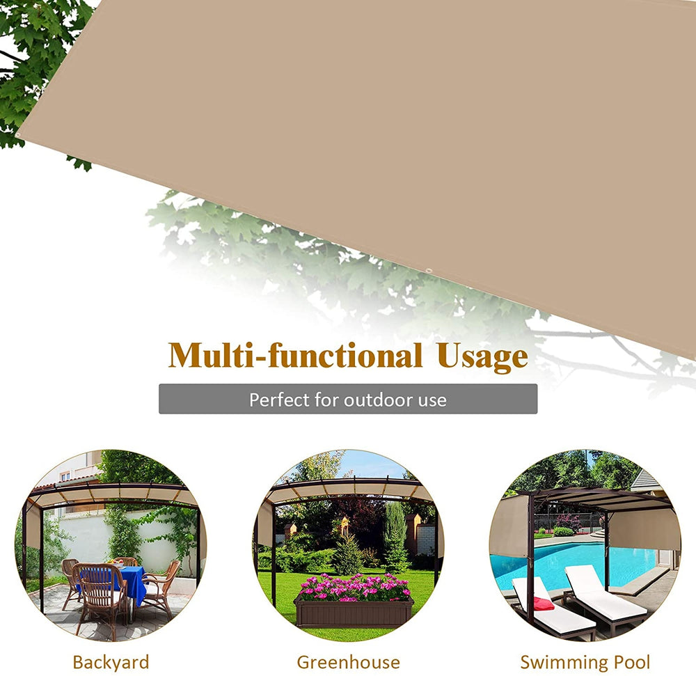 Outdoor canopy shade cover made of durable polyester, measuring 17x7 feet, perfect for pergolas and outdoor use.
