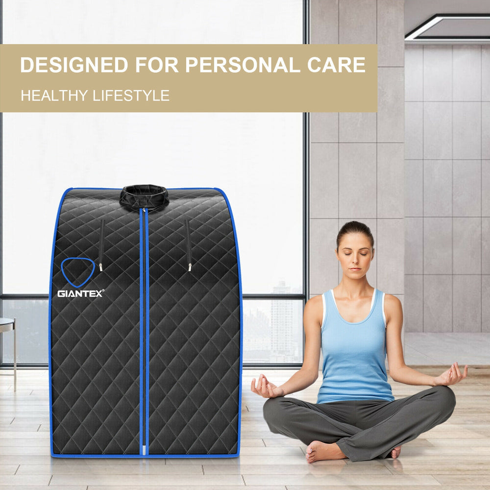 Portable Personal Steam Sauna Spa with 3L Blast-proof Steamer Chair-Black - Gallery View 1 of 12