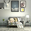 Tempered glass waterfall end table with non-slip pads, minimalist design, perfect for living room or office use.
