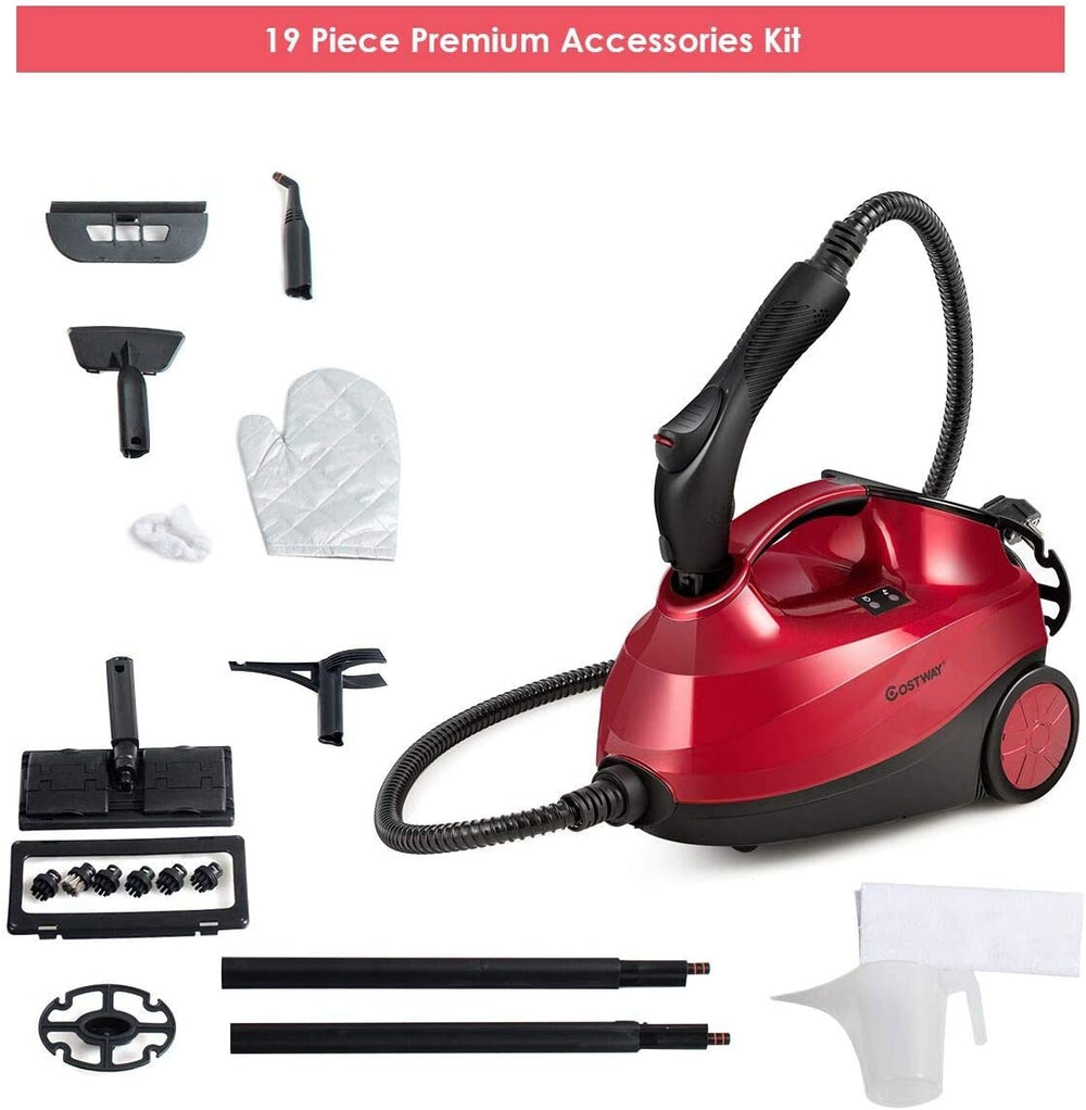 2000W Heavy Duty Multi-purpose Steam Cleaner Mop with Detachable Handheld Unit-Red - Gallery View 1 of 9