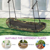 Adjustable saucer tree swing in camouflage design, made of durable oxford cloth, perfect for outdoor and indoor use.