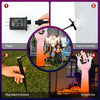 Step-by-step installation of the 12 feet Halloween inflatable ghost decoration with built-in LED lights for outdoor use.