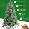 8 feet hinged artificial Christmas spruce tree with mixed PE and PVC tips, perfect for holiday decoration and easy.