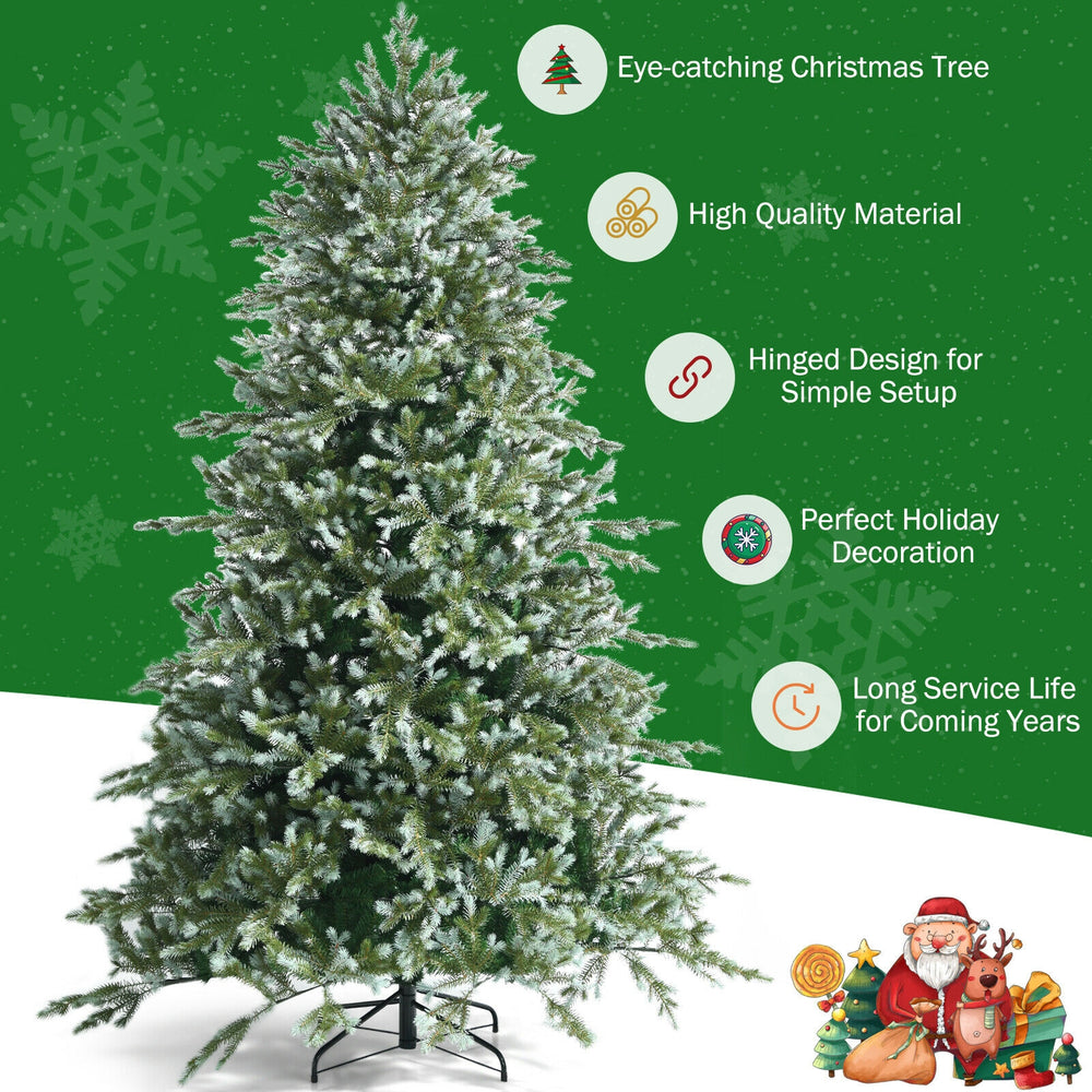 8 feet hinged artificial Christmas spruce tree with mixed PE and PVC tips, perfect for holiday decoration and easy.