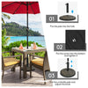 27 lbs patio market umbrella base stand with rattan design, featuring a hand-turning knob for easy adjustment.