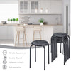Set of 6 black stackable metal stools with daisy design, ideal for indoor and outdoor use, featuring a durable finish.
