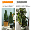 Lifelike 3 feet artificial tower topiary tree with UV-resistant leaves, perfect for indoor or outdoor decor.