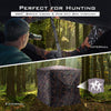 Portable deer pop-up camo hunting blind with 360° visibility, six full view windows, and lightweight fiberglass frame.