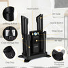 Electric shoe dryer for 4 shoes in black with ozone disinfection, 180-min timer, and rotatable footpads for efficient.