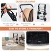 Quickly collapsible 4-in-1 double pet stroller in beige, ideal for easy storage and transport of pets.