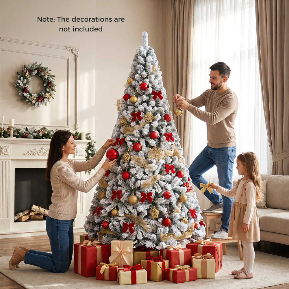 Artificial Snow-Flocked Christmas Tree with Branch Tips-M - Gallery View 1 of 10