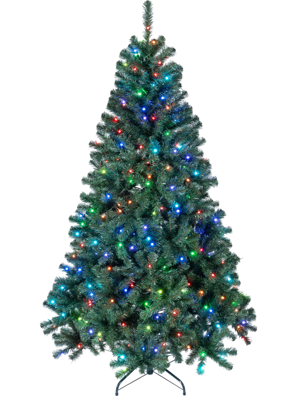6 FT Smart Pencil Christmas tree with 300 RGB LED lights, remote control, and lush PVC branches for festive decor.