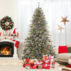 6/7.5/9 FT Artificial Christmas Tree Pre-Lit Hinged Holiday Tree with 360° Quick Power Connector-7.5ft - Gallery View 1 of 10
