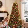 7.5 feet artificial fir Christmas tree with 700 LED lights, featuring 1968 branch tips for ample decorative space.