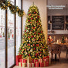 7.5 feet artificial fir Christmas tree adorned with 700 LED lights, creating a warm ambiance for holiday celebrations.