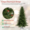 7.5 feet pre-lit artificial Christmas tree with 1195 lush branch tips, dual-layer PVC and PE leaves, and 400 LED lights.