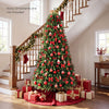 7.5 feet unlit artificial Christmas tree with a thick design of 1968 branch tips, providing ample space for decorations.