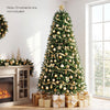 7.5 feet unlit artificial Christmas tree with 1968 branch tips, perfect for creating a festive atmosphere in any space.