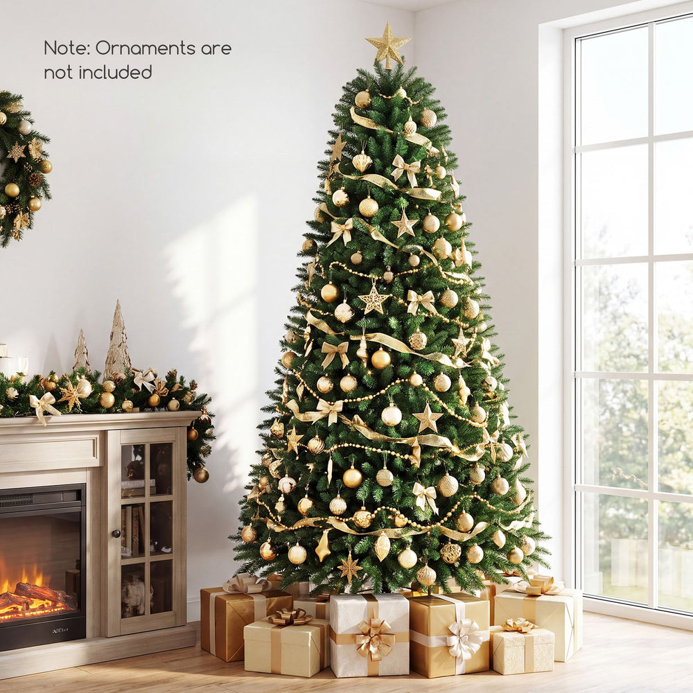 7.5 feet unlit artificial Christmas tree with 1968 branch tips, perfect for creating a festive atmosphere in any space.