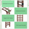 Wooden garden arch trellis with elegant grid design, solid metal connectors, and thick supporting legs for climbing.
