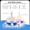 Compact twin tub washing machine with dual-motor system for efficient laundry, featuring separate timer controls.
