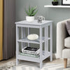 2 Pieces 3-Tier Nightstand with Reinforced Bars and Stable Structure-Gray - Gallery View 1 of 9