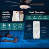 52-inch black ceiling fan with 3 speeds, 5 reversible blades, and remote control for quiet operation in medium to large.